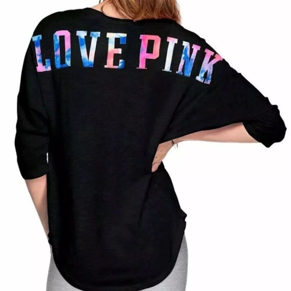 M NWOT Pink football tee